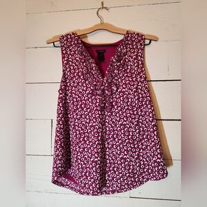 Ann Taylor Factory - Women's Sleeveless Top - Pink Pattern - Size XS